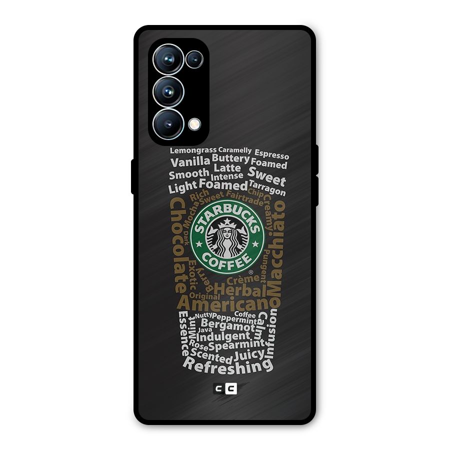 Glass StarBucks Metal Back Case for Oppo Reno5 Pro 5G