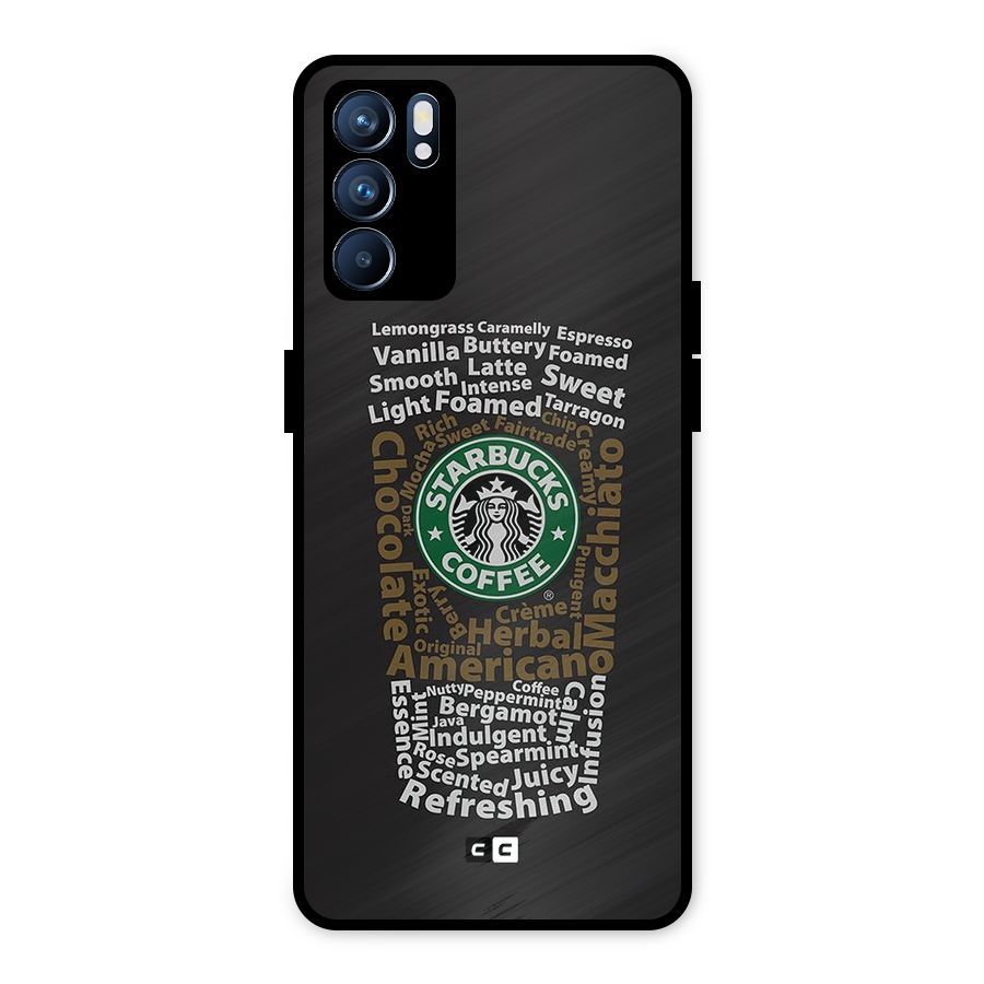 Glass StarBucks Metal Back Case for Oppo Reno6 5G