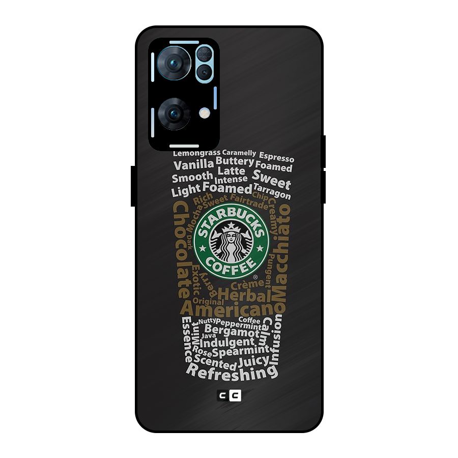 Glass StarBucks Metal Back Case for Oppo Reno7 Pro 5G