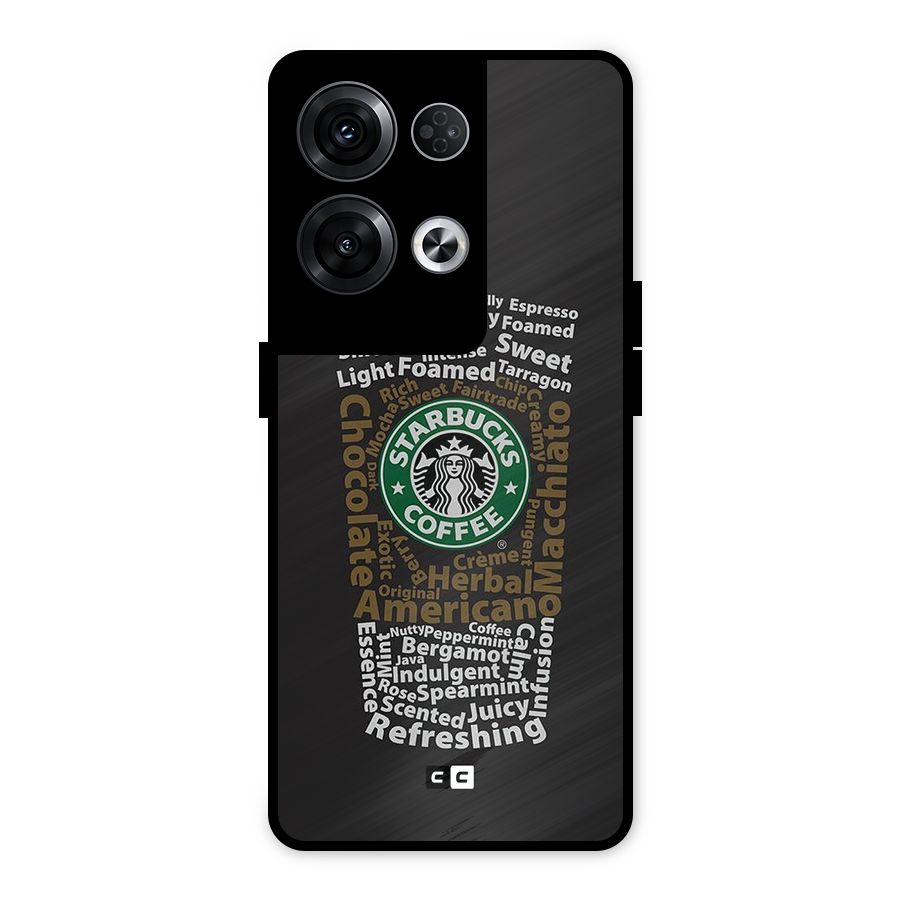 Glass StarBucks Metal Back Case for Oppo Reno8 Pro 5G