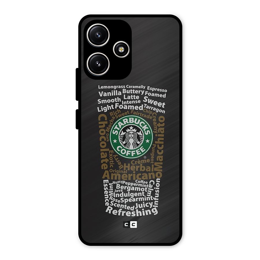 Glass StarBucks Metal Back Case for Poco M6 Pro