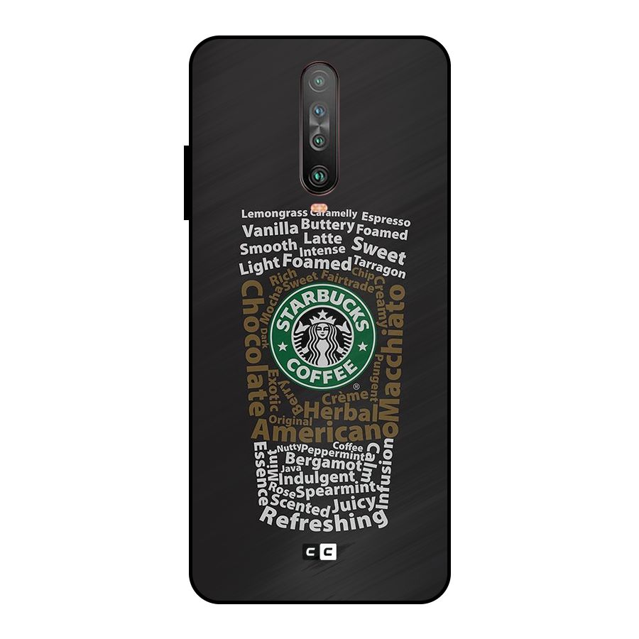 Glass StarBucks Metal Back Case for Poco X2