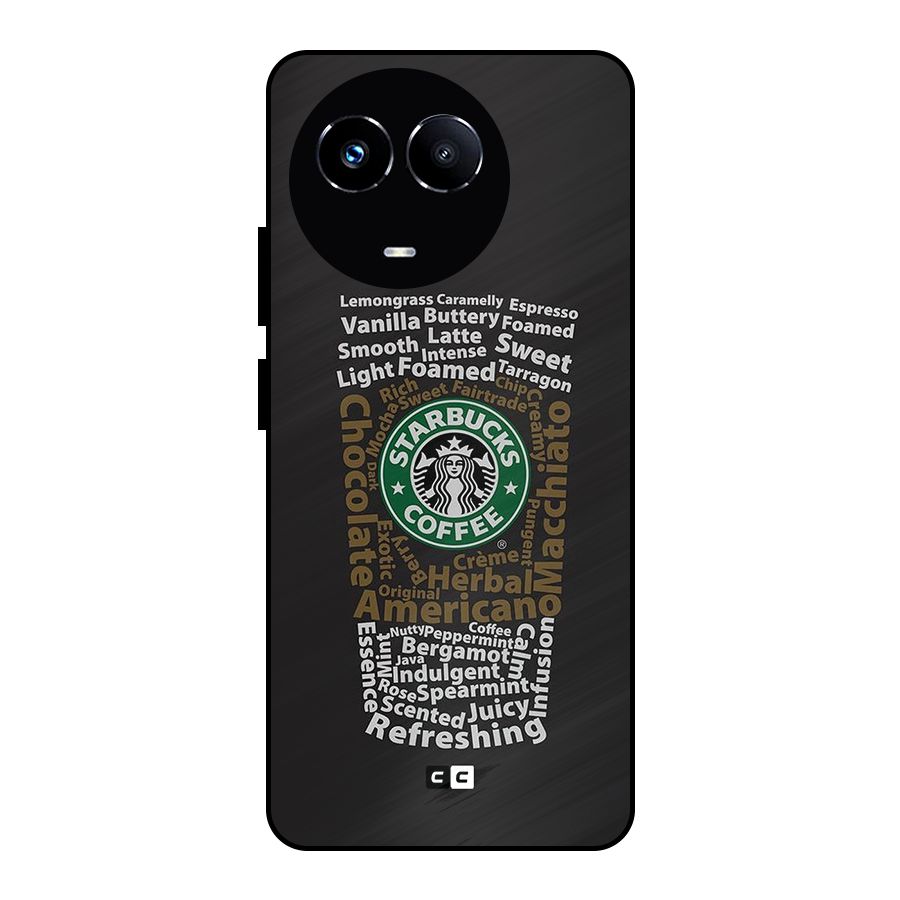 Glass StarBucks Metal Back Case for Realme 11 5G