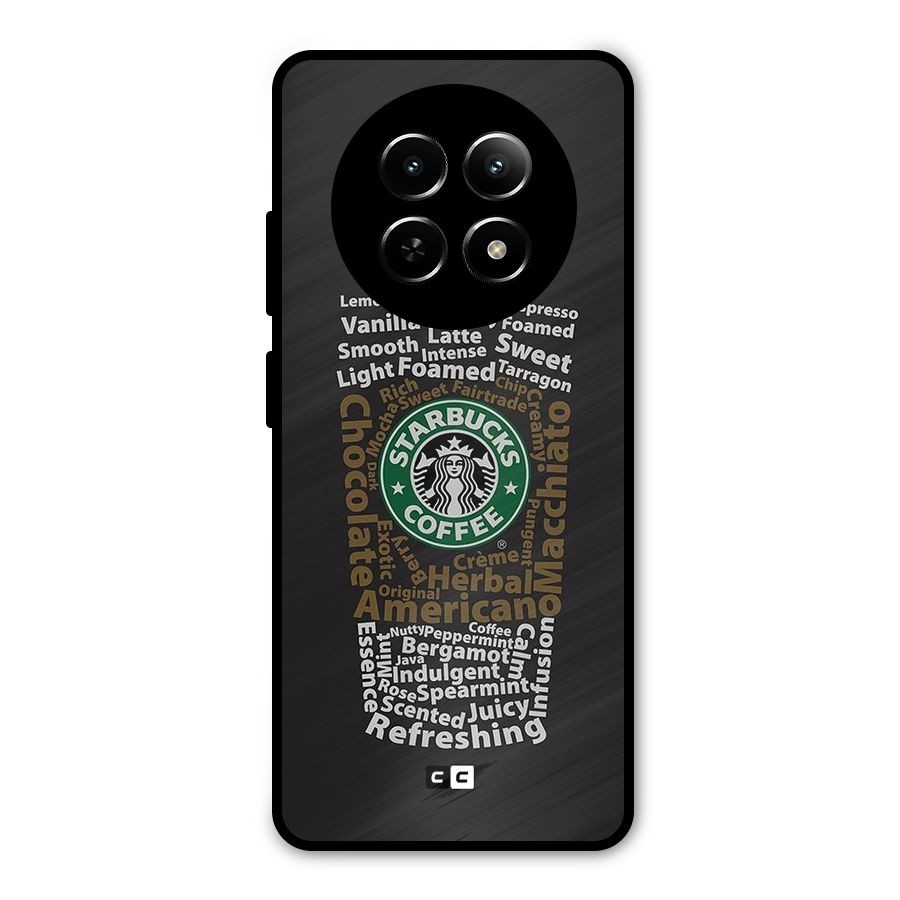Glass StarBucks Metal Back Case for Realme 12x 5G