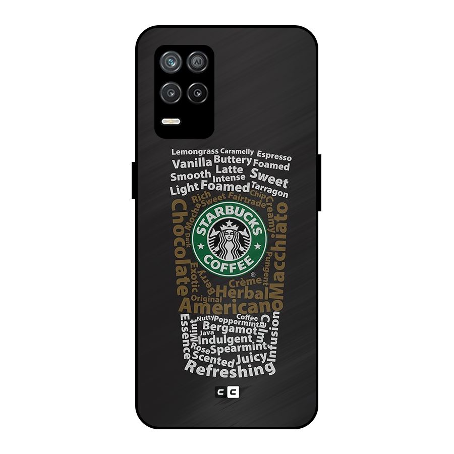 Glass StarBucks Metal Back Case for Realme 8s 5G