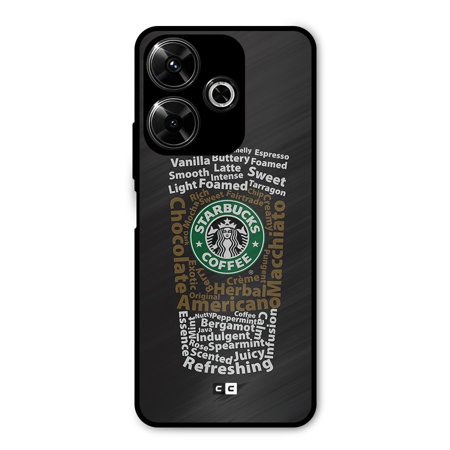 Glass StarBucks Metal Back Case for Redmi 13 5G
