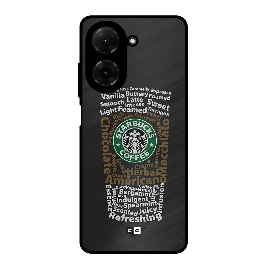 Glass StarBucks Metal Back Case for Redmi A5 4G