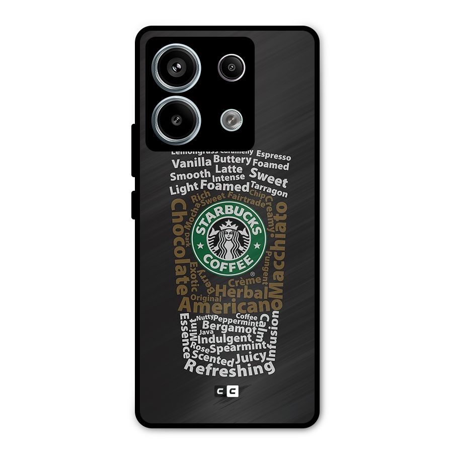 Glass StarBucks Metal Back Case for Redmi Note 13 Pro 5G