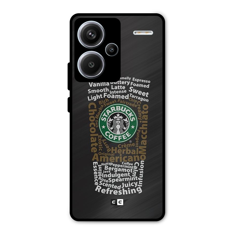 Glass StarBucks Metal Back Case for Redmi Note 13 Pro Plus