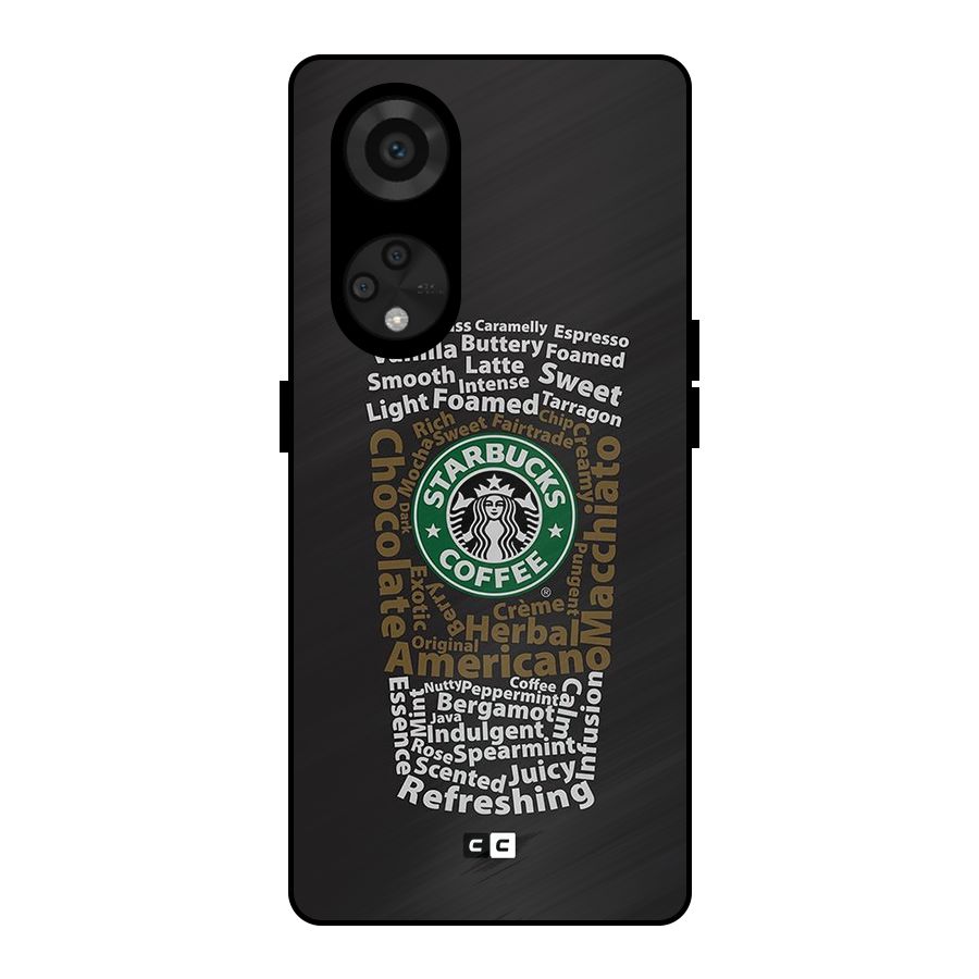 Glass StarBucks Metal Back Case for Reno8 T 5G