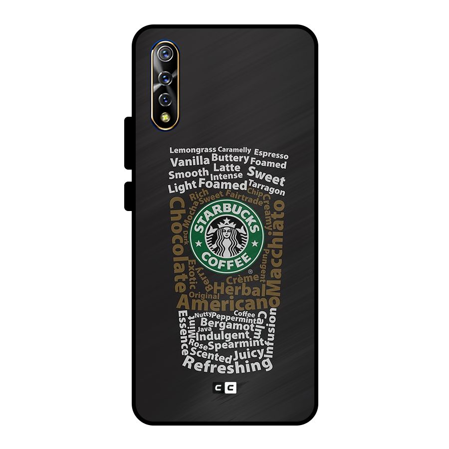 Glass StarBucks Metal Back Case for Vivo S1