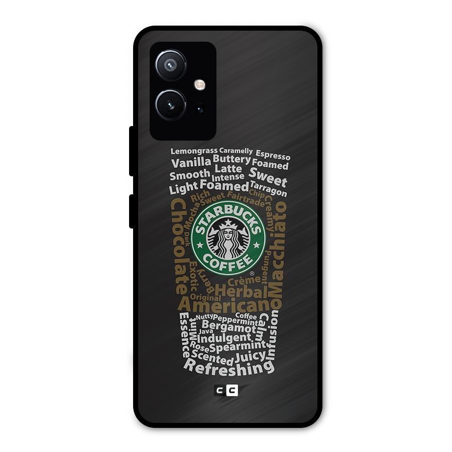 Glass StarBucks Metal Back Case for Vivo T1 5G