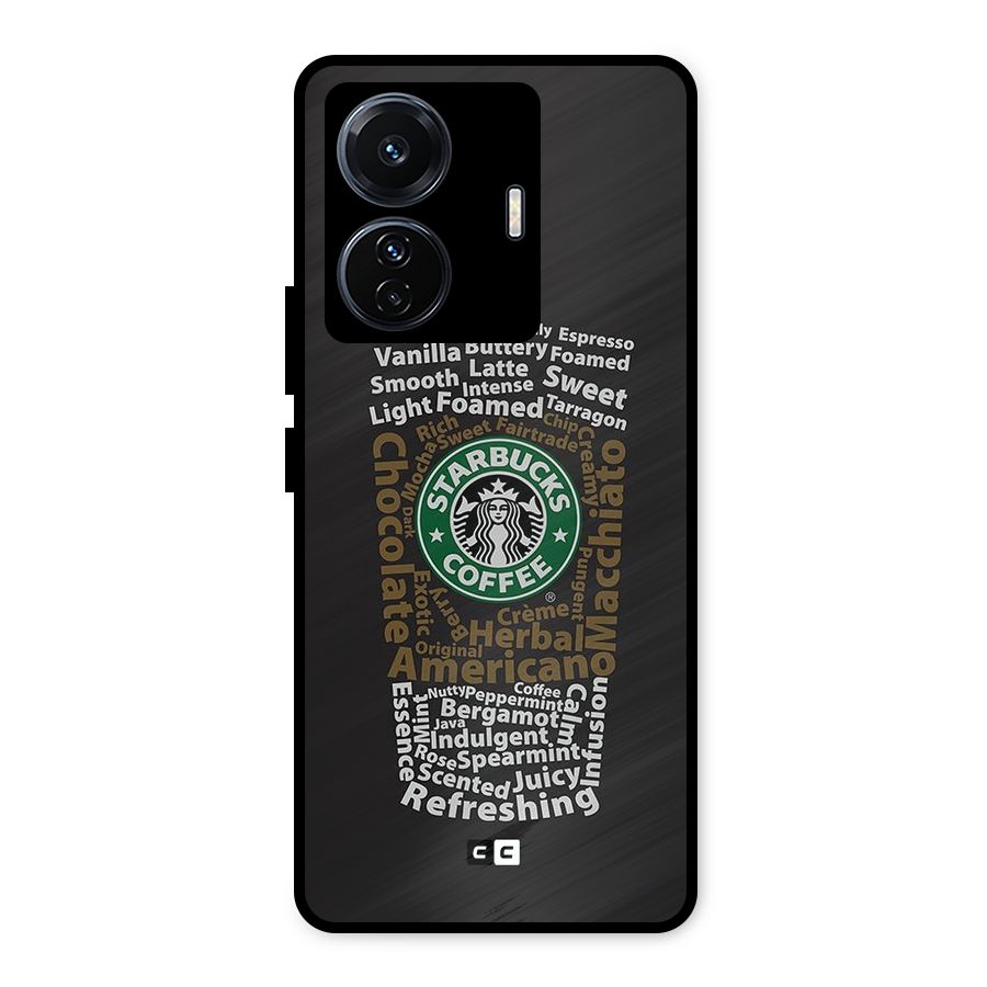 Glass StarBucks Metal Back Case for Vivo T1 Pro