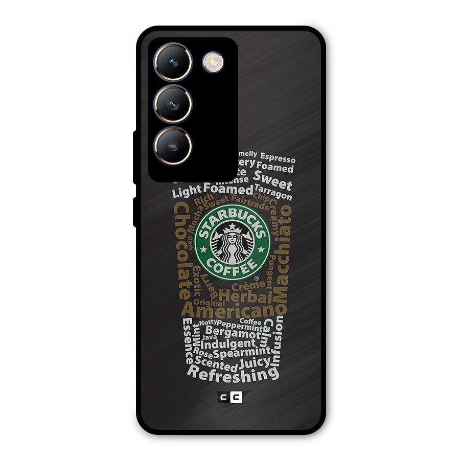 Glass StarBucks Metal Back Case for Vivo T3 5G