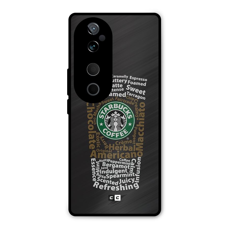 Glass StarBucks Metal Back Case for Vivo T3 Ultra
