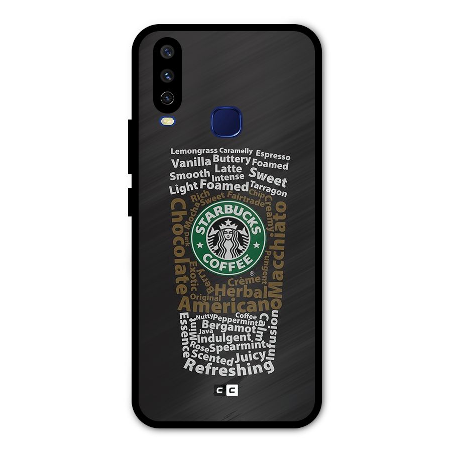 Glass StarBucks Metal Back Case for Vivo V17