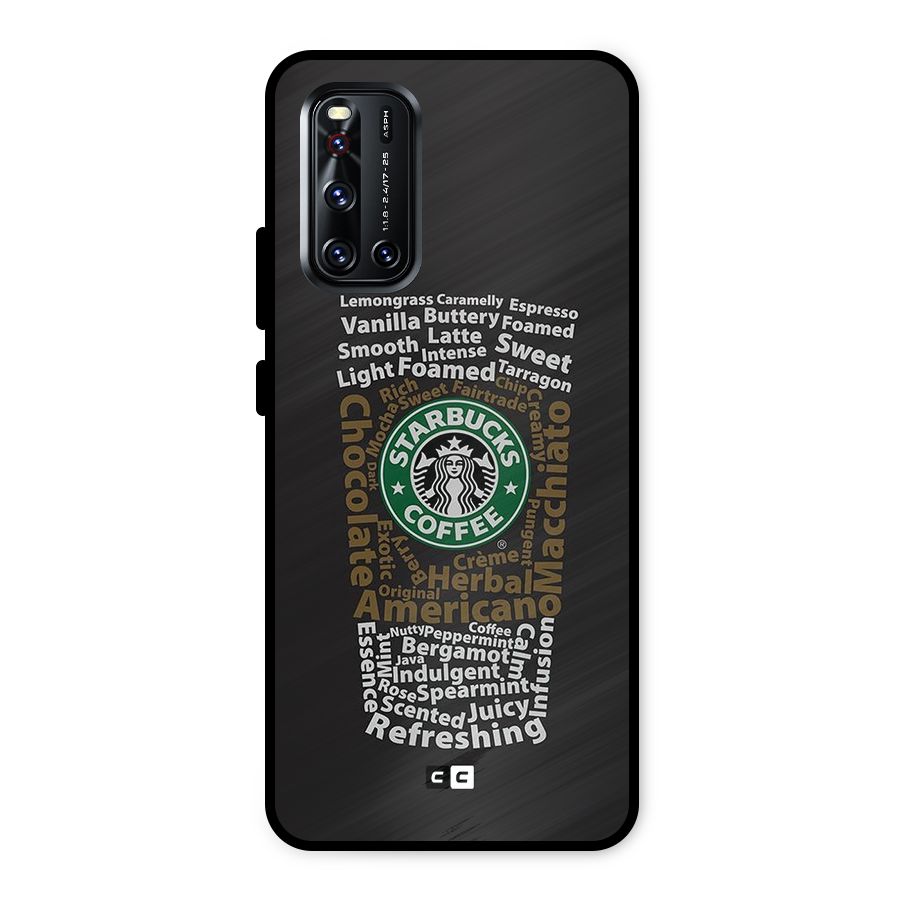 Glass StarBucks Metal Back Case for Vivo V19