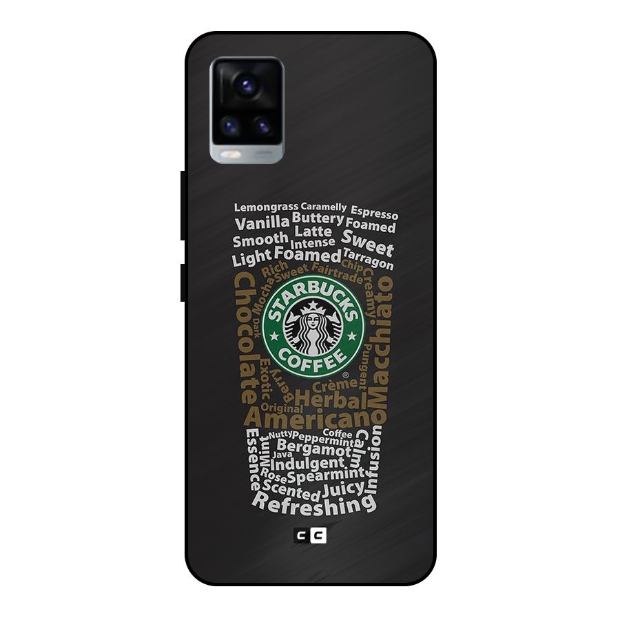 Glass StarBucks Metal Back Case for Vivo V20 2021