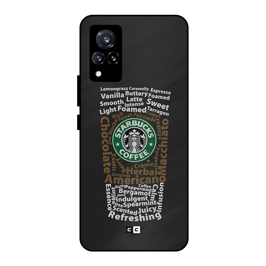 Glass StarBucks Metal Back Case for Vivo V21 5G