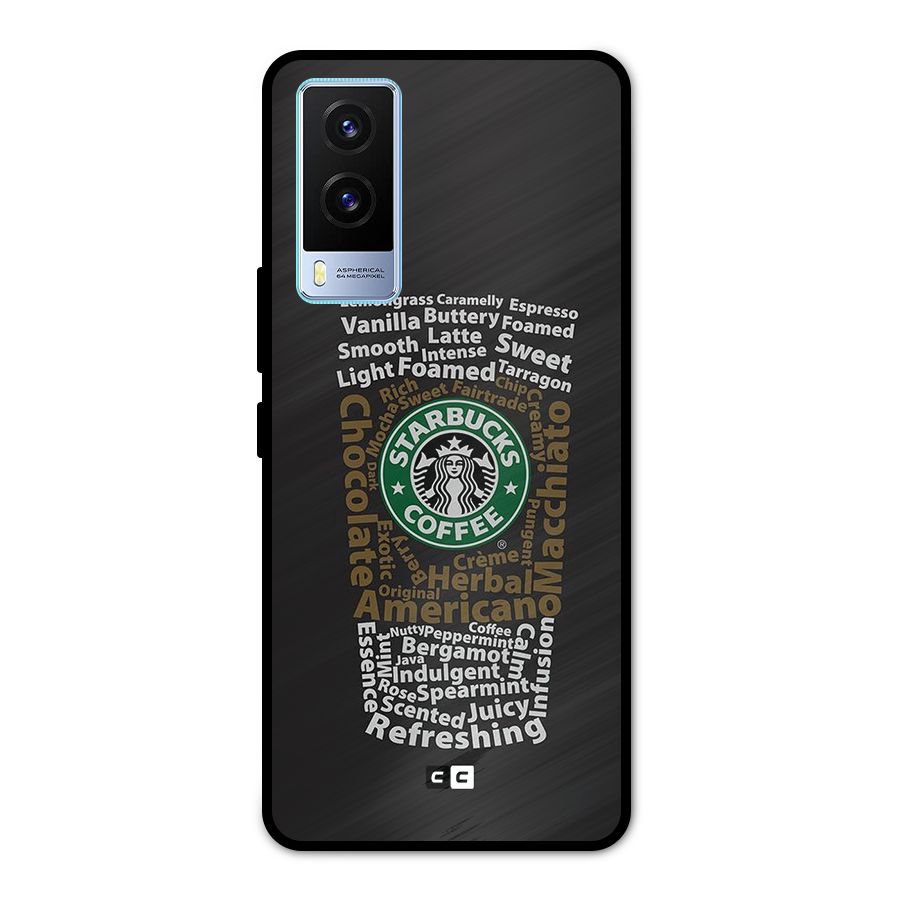 Glass StarBucks Metal Back Case for Vivo V21e 5G
