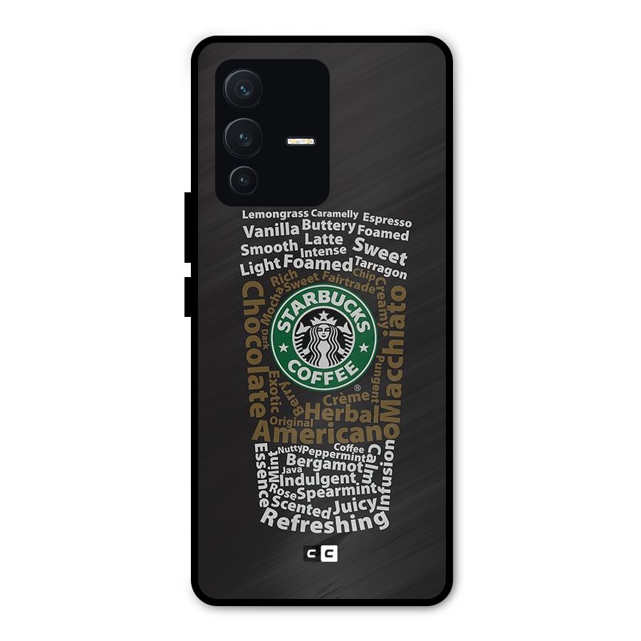 Glass StarBucks Metal Back Case for Vivo V23 Pro