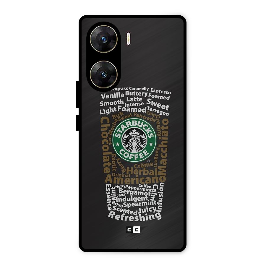 Glass StarBucks Metal Back Case for Vivo V29e
