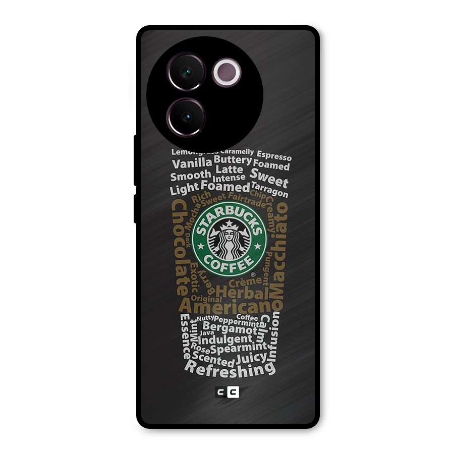 Glass StarBucks Metal Back Case for Vivo V30e