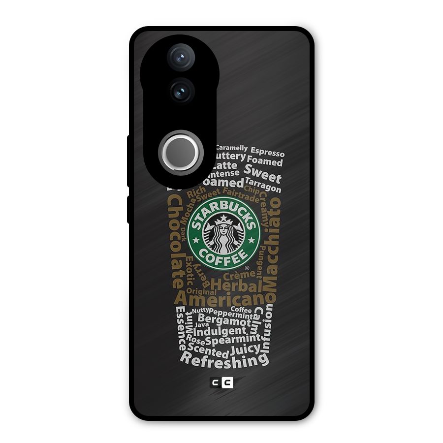Glass StarBucks Metal Back Case for Vivo V50e