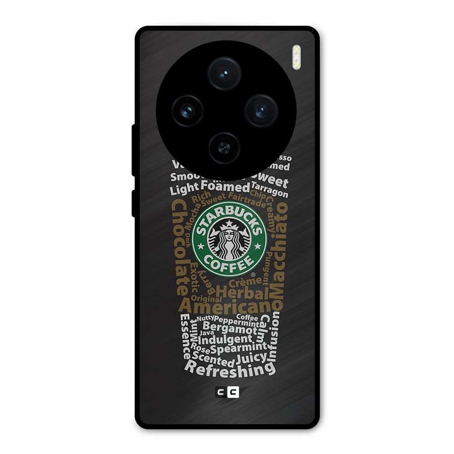 Glass StarBucks Metal Back Case for Vivo X100