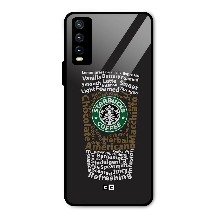 Glass StarBucks Metal Back Case for Vivo Y20