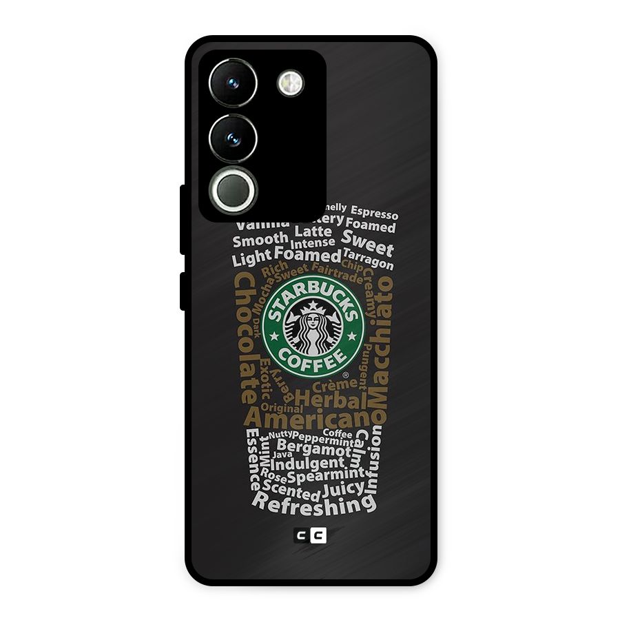 Glass StarBucks Metal Back Case for Vivo Y200