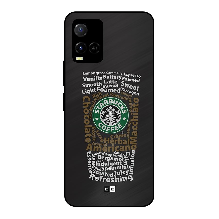 Glass StarBucks Metal Back Case for Vivo Y21T