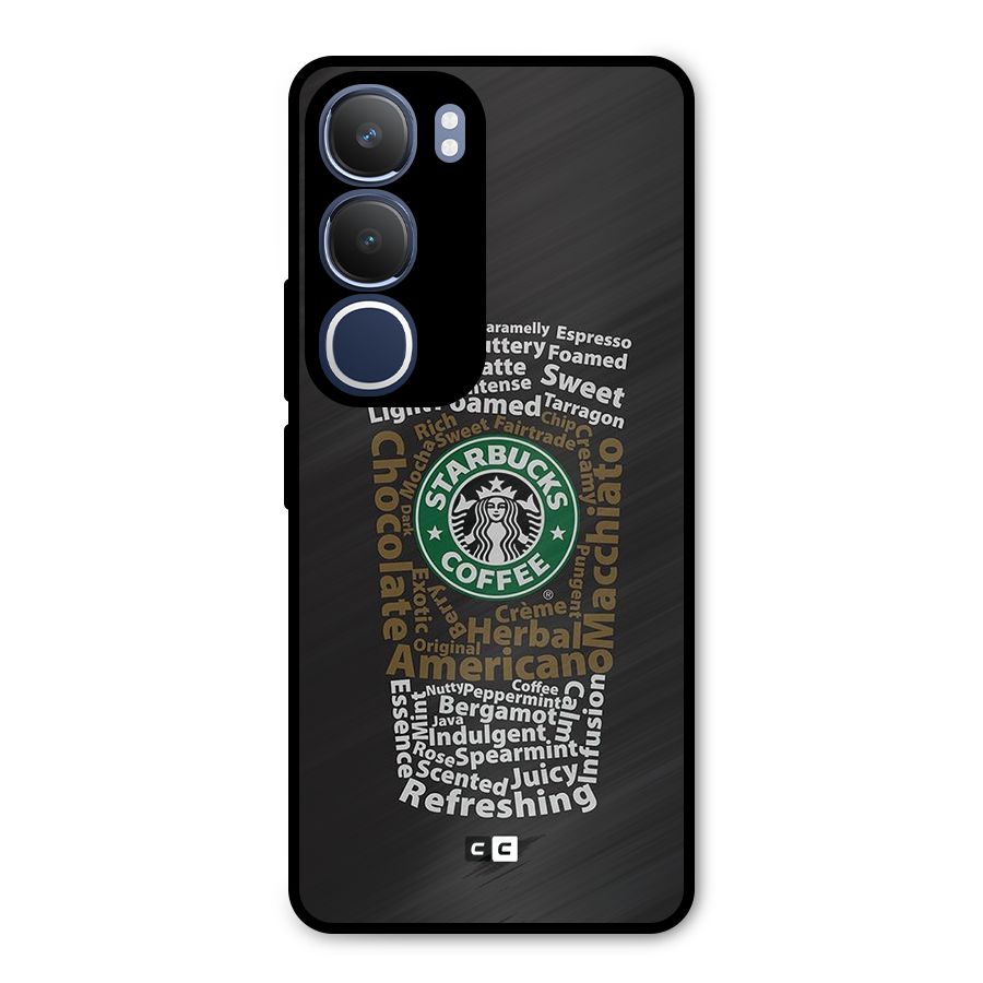 Glass StarBucks Metal Back Case for Vivo Y29