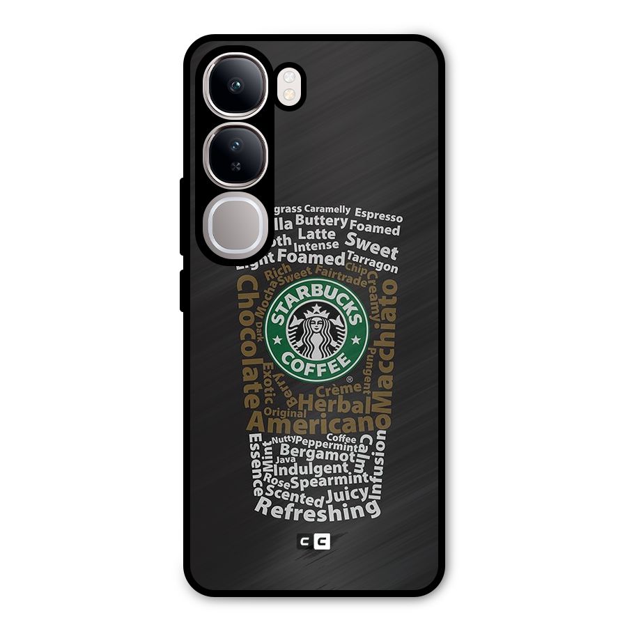 Glass StarBucks Metal Back Case for Vivo Y300