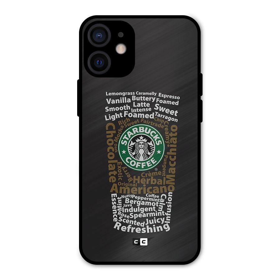 Glass StarBucks Metal Back Case for iPhone 12 Mini
