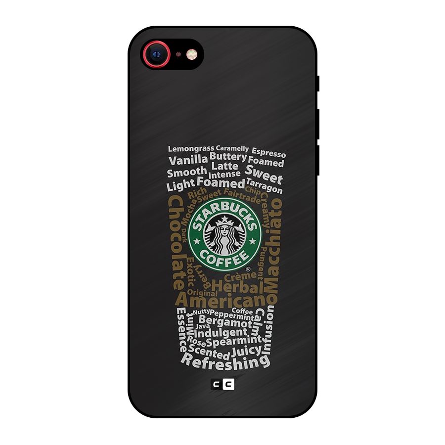 Glass StarBucks Metal Back Case for iPhone 7
