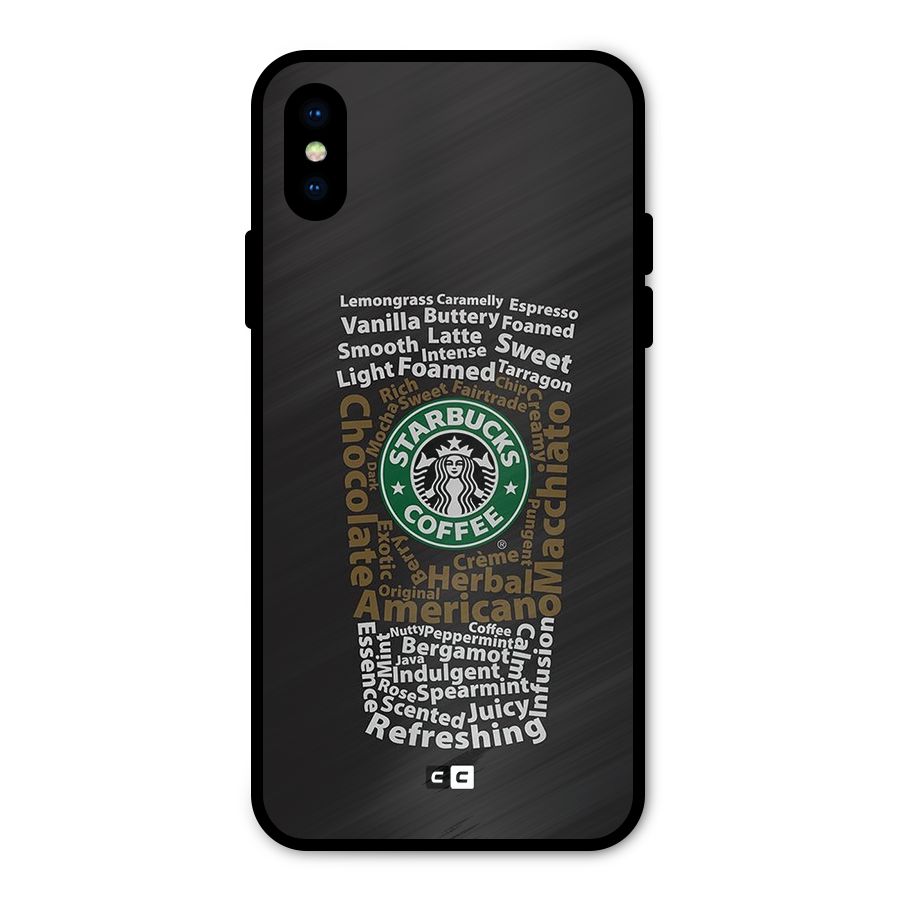 Glass StarBucks Metal Back Case for iPhone XS
