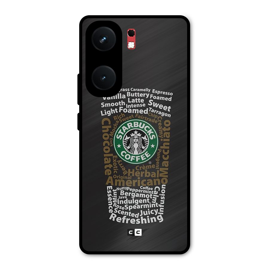 Glass StarBucks Metal Back Case for iQOO Neo 9 Pro
