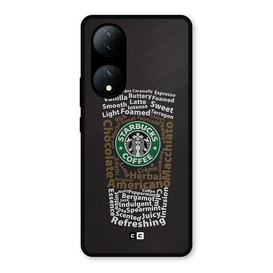 Glass StarBucks Metal Back Case for iQOO Z7