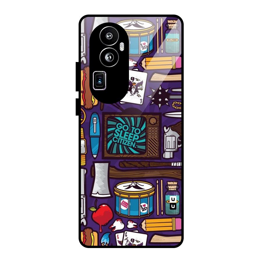 Go To Sleep Glass Back Case for Oppo Reno10 Pro Plus