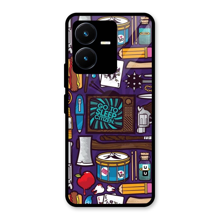 Go To Sleep Glass Back Case for Vivo Y22s