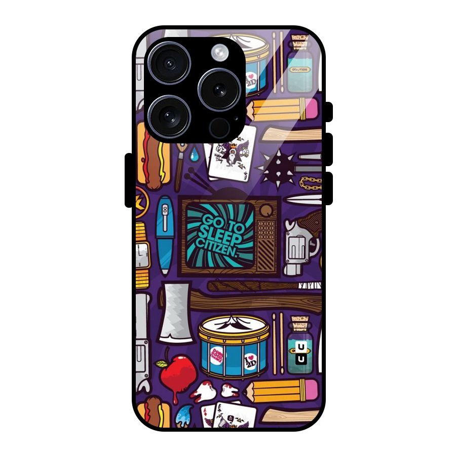 Go To Sleep Glass Back Case for iPhone 15 Pro