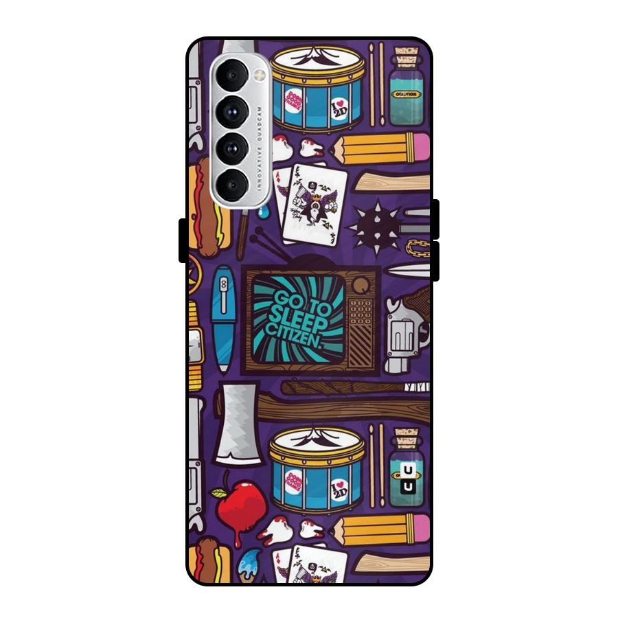 Go To Sleep Metal Back Case for Oppo Reno4 Pro