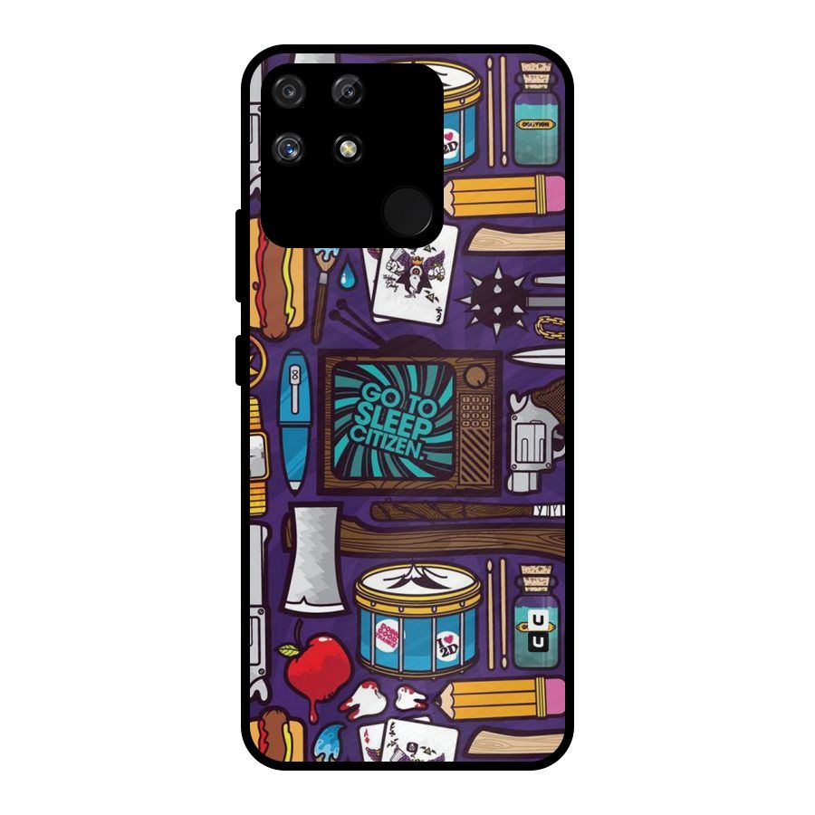 Go To Sleep Metal Back Case for Realme Narzo 50A