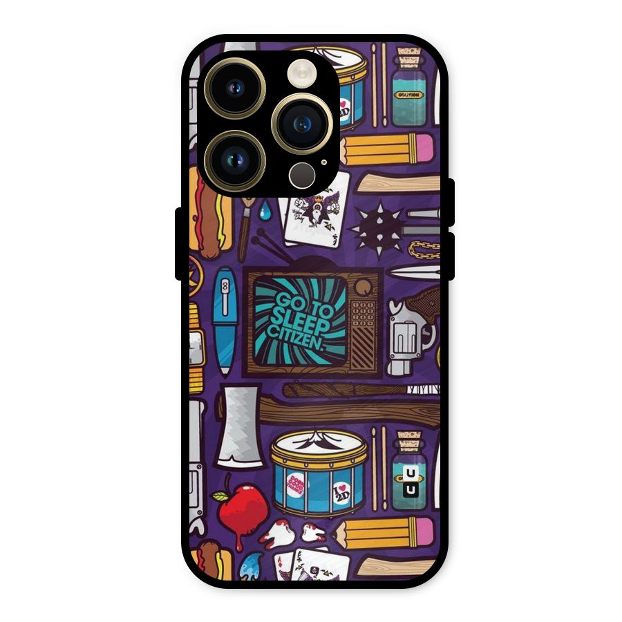 Go To Sleep Metal Back Case for iPhone 14 Pro