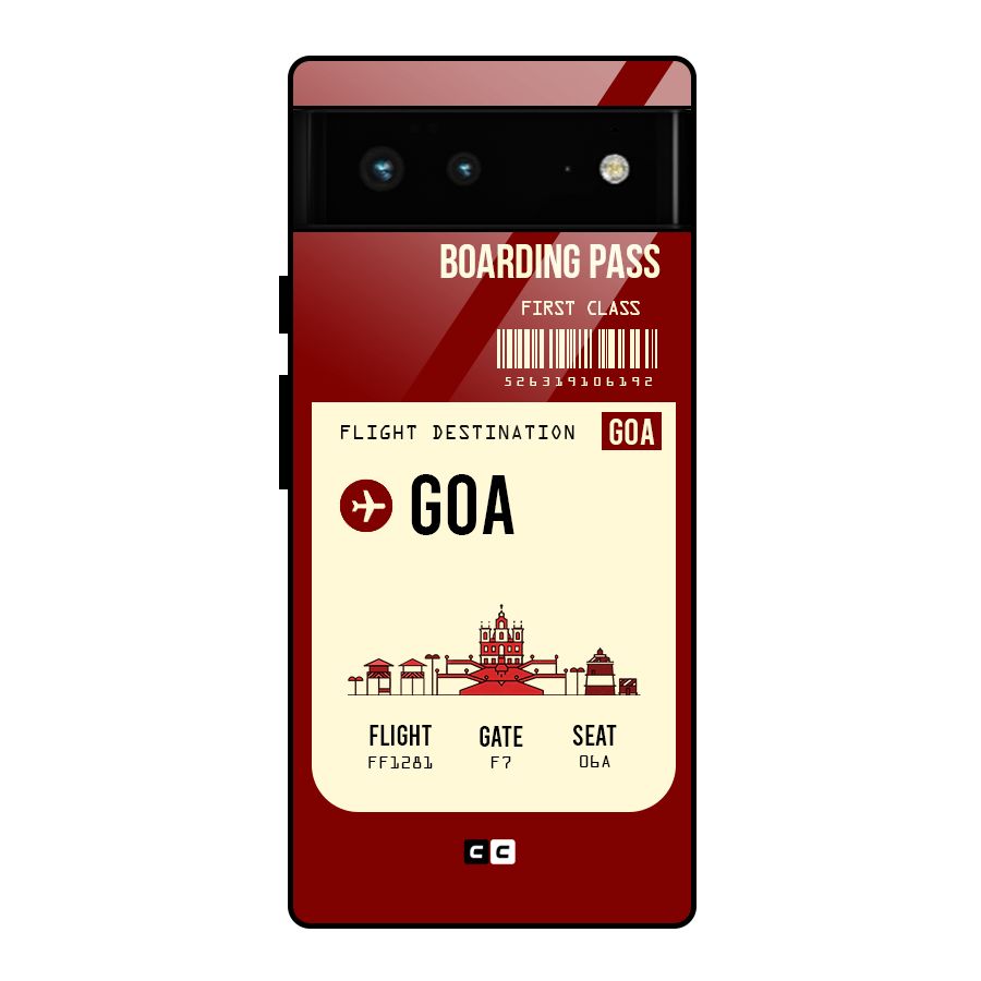 Goa Boarding Pass Glass Back Case for Google Pixel 6