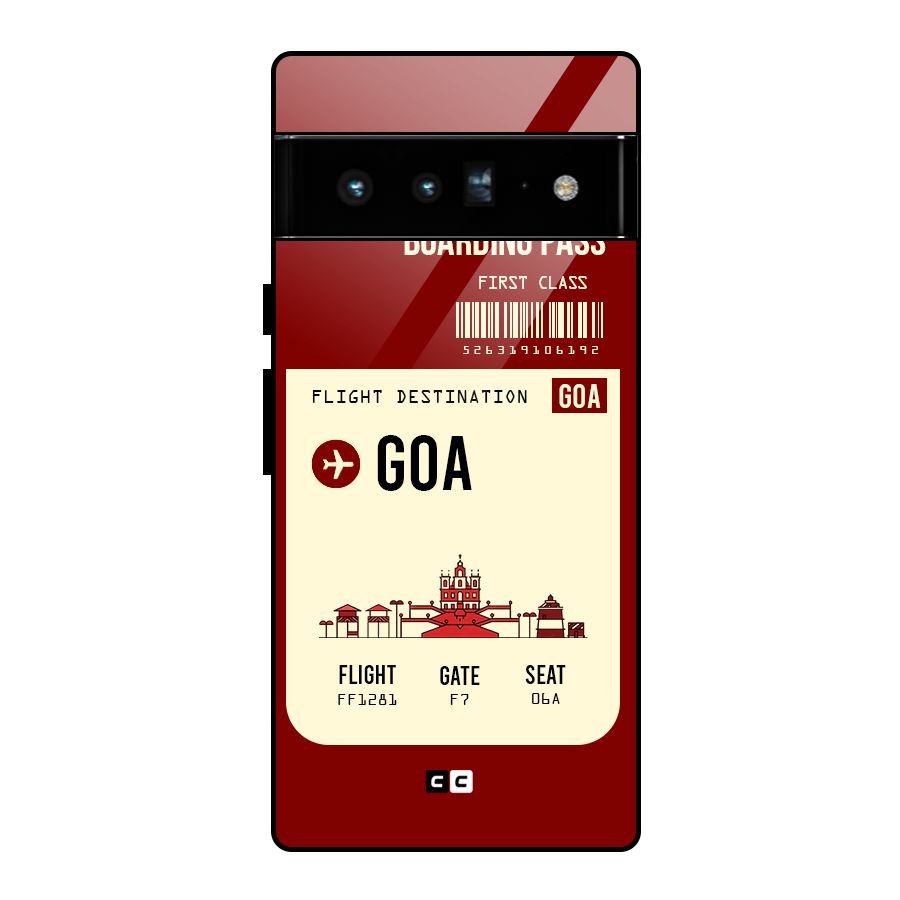 Goa Boarding Pass Glass Back Case for Google Pixel 6 Pro