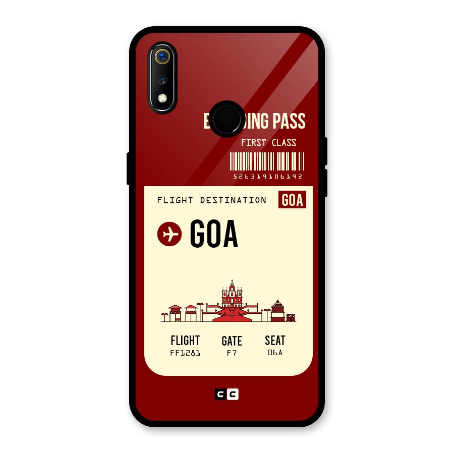 Goa Boarding Pass Glass Back Case for Realme 3
