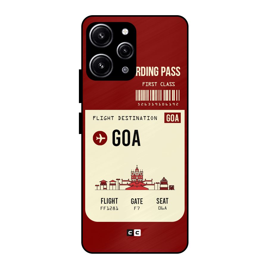Goa Boarding Pass Glass Back Case for Redmi 12 4G