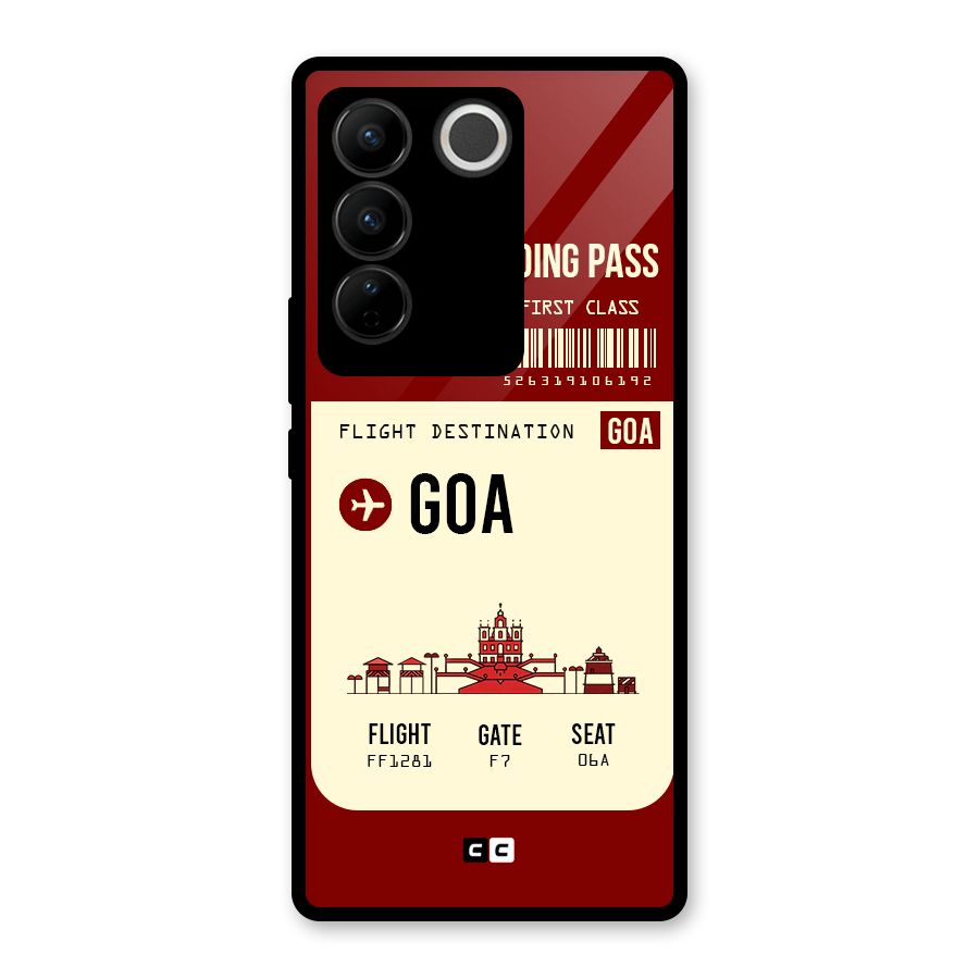Goa Boarding Pass Glass Back Case for Vivo V27